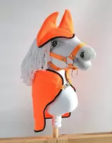 Rinkinys hobby horse: oranžinis pledas ir ausinukai