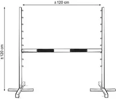 Šuolių kliūtis hobby horse su mėlyna sija 120 cm