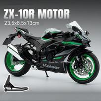1:9 Kawasaki ZX-10R Ninja H2R Motorcycles Model Toys Metal Diecast Wheel Shock Absorption Miniature Motorbikes for Adult Gifts