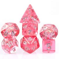 Cusdie Matte/Bright DnD Dice Set Flash Paper D4 D6 D8 D10 D% D12 D20 Polyhedral Dice for D&D Tabletop Role Playing Board Games raudona