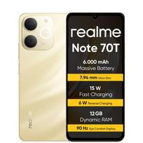 Refurbished - realme Note 70T Smartphone 4+256GB, 6,000 mAh Battery, 15 W Fast Charging with 6 W Reverse Charging,or