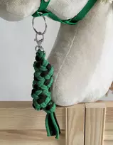 Pavadėlis hobi arkliukui, juodai žalias, pintas