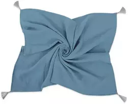 Vaikiška muslino antklodė su kutais, pasteliai mėlyna