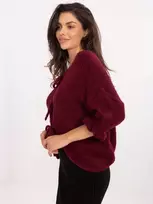 Megztinis bordo spalvos su raišteliais kasdienai Moe