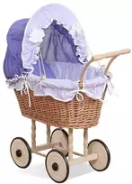 Lėlių vežimėlis Natalia su violetine patalyne – mielas pasirinkimas vaikui
