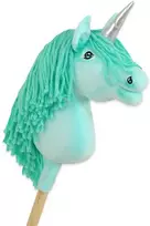 Hobby Horse vienaragis ant lazdos mėtų spalvos su sidabriniu ragu