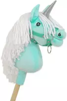 Hobby Horse vienaragis ant lazdos mėtinės spalvos su balta karčiene