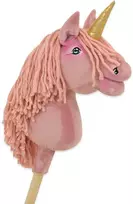 Vienaragis ant lazdos Hobby Horse pastelinės rožinės spalvos A4