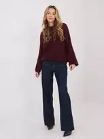 Megztinis moterims oversize bordo spalvos