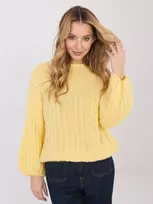 Megztinis moterims oversize šviesiai geltonas