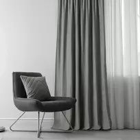 Užuolaidos 420×245 cm pilkos iš šenilo CHENILLE EYELETS S