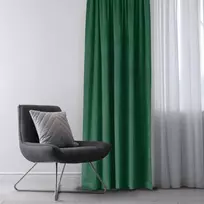 Užuolaidos iš aksomo 400 × 225 cm, tamsiai žalia, su žiedais