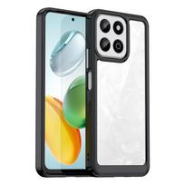 For Honor 200 Smart dėklas For Honor 200 Smart 5G dangtelis Couqe Skaidrus PC Smūgiams atsparus Silikoninis Telefono Galinis Dangtelis For Honor 200 Smart Honor 200 Smart juoda