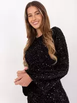 Suknelė juoda su blizgiomis blizgutėmis IT