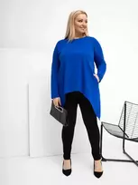 Tunika moterims plus size kobalto spalvos