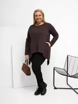 Tunika moterims plus size tamsiai ruda