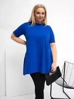 Palaidinė moterims plus size kobalto spalvos