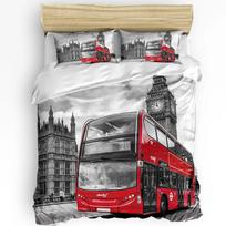 London Street Red Bus Big Ben Duvet Cover With Pillow Case3Pcs Bedding Set Quilt Cover Double Bed Home Textile EU Twin(135x200cm)