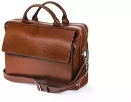 Kelioninis Vintage Brown odinė nešiojamojo kompiuterio rankinė ant pečių Solier Rothen
