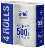 Tualetinis popierius GRITE Super MINI 500 lapelių, 4 ritinėliai, 2 sluoksniai, celiuliozė