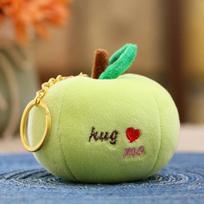 Cute Fruit Vegetable Plush Doll Pendant Claw Machine Toy Keychain Gift Ornament 23cm left and right dolls (without buckle) žalios obuolio spalvos