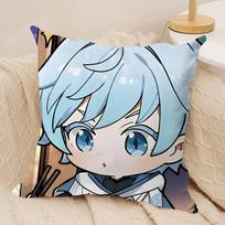 Chongyun Cute Genshin Impact Cushion Cover Silky Short Plush Invisible Zipper Dustproof Sofa Pillow Case For Home Decor Peach skin 18*18(CM)-1Pcs