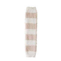 Stripe Long Tube Sock Cover Simple Foot Warmer Cute Coral Fleece Stockings  Winter šviesios chaki spalvos