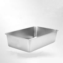 Stainless Steel Cat Litter Box Splash Proof Open Kitty Tray for Small Cats Durable Easy Clean Odor Control Pan 32x22*10cm