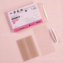 120Pcs/Box Double Eyelid Stickers With Handle Natural Invisible And Long-Lasting Shaping Big Eye Beauty Tapes Lift Eyelids rožinė