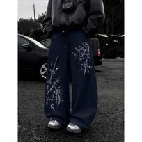 Men's Multifunctional Solid Color Drawstring Loose Casual Sports Pants Suitable for Outdoor and Home Wear in Spring and Autumn S