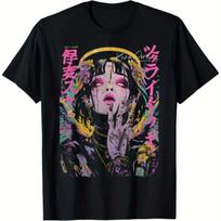 Cyberpunk Angel T Shirt Y2K Anime Aesthetic Graphic Streetwear Casual Tee XXL