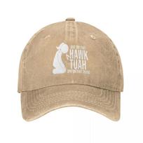 Hawk Tuah Spit On That Thang Washed Baseball Cap Funny Trendy Hip Hop Dad Hats Summer Men Running Hippie Design Snapback Cap One Size