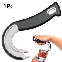 Ring Pull Can Opener, Easy Grip Manual Jar & Can Opener for Weak Hands & Seniors, Labor-Saving Kitchen Gadget Easy-Grip Hook