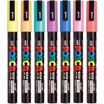 Mitsubishi Pencil Uni Posca Sign Fine Round 7 PC3M7C Water-Based Pen, Point, Tip, Colors,