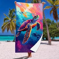 Summer Microfiber Beach Towel Vivid Tropical Turtle Series Print Soft Sandproof Lightweight Breathable Camping Vacation Essentia 50CMX100CM