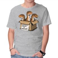 Unisex Crew Neck T-Shirt Prehistoric Adoption Graphic Short Sleeve Casual Tee XS