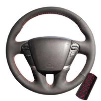 Car Braid Steering Wheel Cover For Nissan Teana Murano Z51 Elgrand Quest 2011 Perforated Microfiber Leather W Needles & Threads