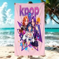 K-pop Idol Girl Group Pink Star Beach Towel Microfiber Soft Quick Dry Gym Sports Towel Cute Anime Print Bath Towel for Bathroom 40CMX60CM