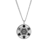 Dawapara Religious Solomon Necklace  Magic Square Talisman Pendants Protection Wealth Amulet Stainless Steel Jewelry Silver