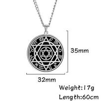 Dawapara Talisman Seal Solomon Six-pointed Star 12 Constellation Pendant Hexagram Stainless Steel Necklaces