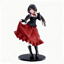 18CM DATE A LIVE Tokisaki Kurumi Anime Figure Cute Girl Model Toy Black Red Dress Dress Up Standing Model Car Interior Ornament
