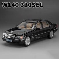 1:24 E300eL W140 300SEL Model Toy Car Alloy Diecast Sound Light Door Opened Pull Back Shock Absorption Children Interactive Toys