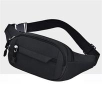 Unisex Canvas Waist Pack Waterproof Outdoor Sports Fanny Pack Solid Color Zipper Crossbody Phone Pouch Bag juoda