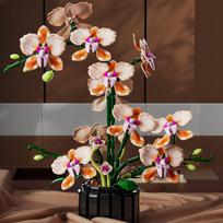 Amžinas Gėlių Orchidėjų Statybinių Blokelių Vazoninės Gėlės Modelis, Namų Dekoro Elementas, Dovana Mergaitėms Kūrybiškam „Pasidaryk Pats“, „Pasidaryk Pats“ Dovana, Gimtadienio/ no box