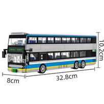 491 vnt. Karšto Miesto dviaukštis elektrinis autobusas Statybiniai kaladėlės Mažos dalelės PASIDARYK pats Kaladėlės Dovanos berniukams mergaitėms