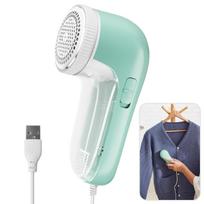 Electric Portable Fabric Lint Remover Household Clothes Shaver Professional Fuzz Trimmer with Brush Blade for Fabric Fluff Remov žalia
