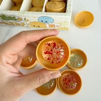 Kristalinių mini koldūnų ir garintų bandelių minkštas rinkinys su garintuvu, minkštas spaudomas žaislas streso malšinimui, raminantis žaislas-fidget, vakarėlio dovanėlės, dovana