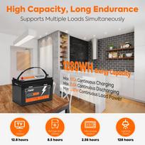 PowMr EU Warehouse 100AH 200AH 300AH 12.8V Portable Lithium Ion Battery 1KWH 2KWH 3KWH Energy Storage Battery 100AH 12.8V 1280WH