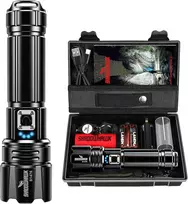 Shadowhawk LED žibintuvėlis 500000 lm, USB įkraunamas, atsparus vandeniui, su holsteriu, XHP70.2, 5 režimų, DE-FR-S1476