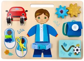 Adam Toys Motorinė edukacinė veiklos lenta vaikams nuo 2 metų, lavina smulkiąją motoriką, mėlyna